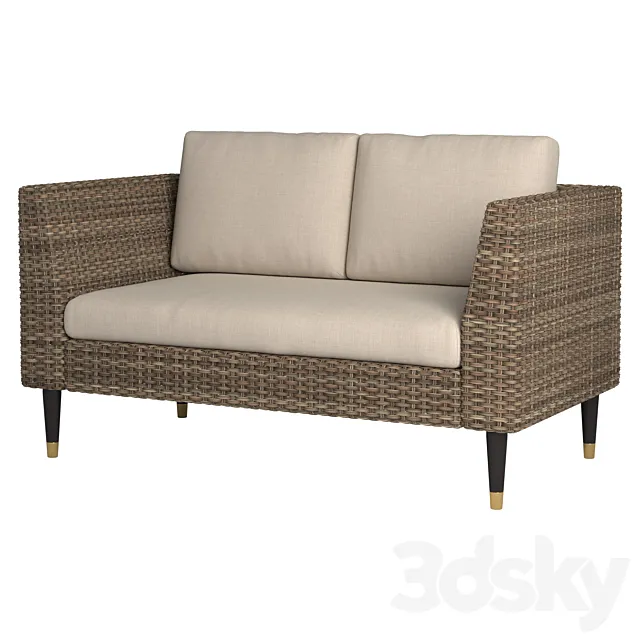 2 Seat Wicker Sofa 3DModel