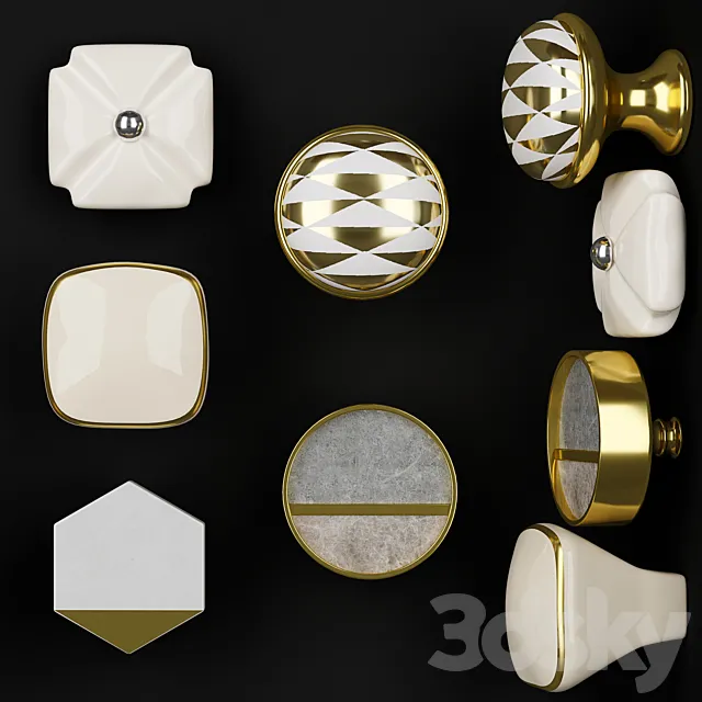 2 Set of furniture handles ZARA HOME 3D Model