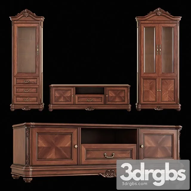 2 sideboards and a curbstone 3D Model Download
