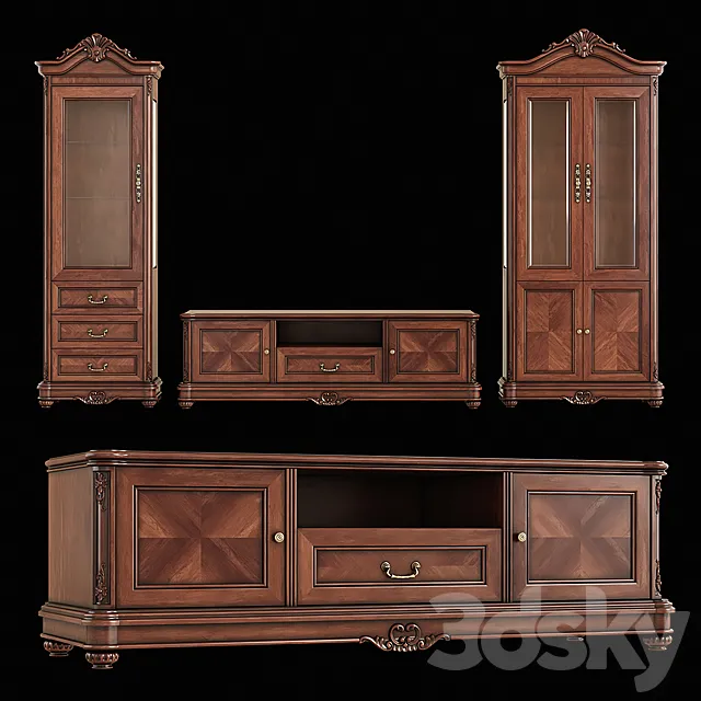2 sideboards and a curbstone 3DModel 2 sideboards and a curbstone 3DModel