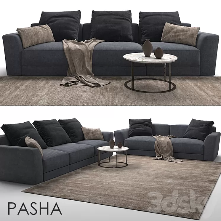 2 Sofa Jesse Pasha 3D Model 2 Sofa Jesse Pasha 3D Model