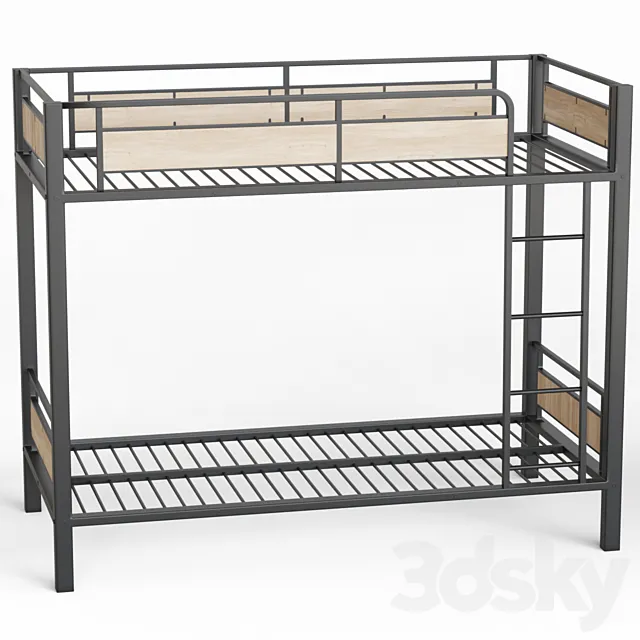 2-tiered bed with bed bases Hiba 3D Model 2-tiered bed with bed bases Hiba 3D Model