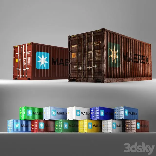 20 ft shipping container 3D Model