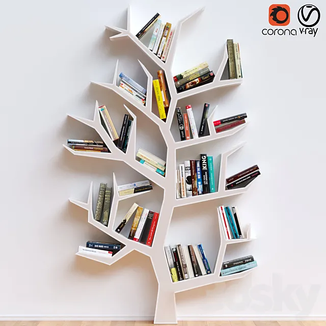 20-Wood shelf 3D Model