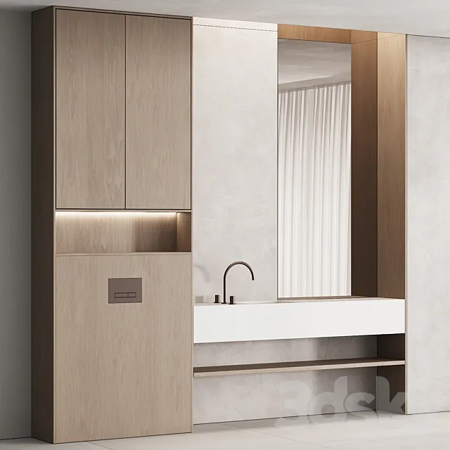 201 bathroom furniture 05 minimal modern wood 01 3DModel 201 bathroom furniture 05 minimal modern wood 01 3DModel