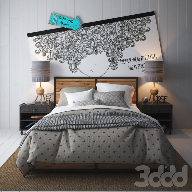 3DSKY MODELS – BED 3D MODELS – BED 1 – No.081 - thumbnail 1