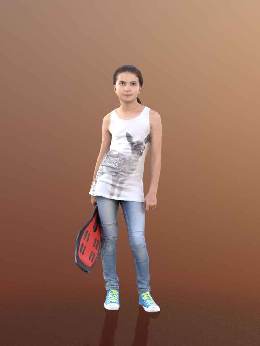 3DSKY FREE – HUMAN 3D – CHILD AND DOG – No.008