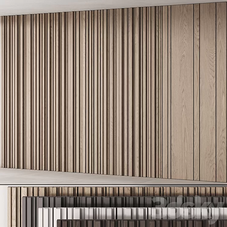 205 wall composition 04 decorative wall panel kit 03 3D Model Free Download