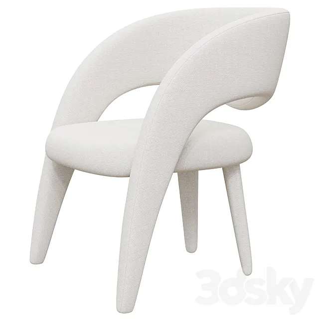 21st Century Modern Laurence Chair with Armrests Fabric Handcrafted Greenapple 3D Model