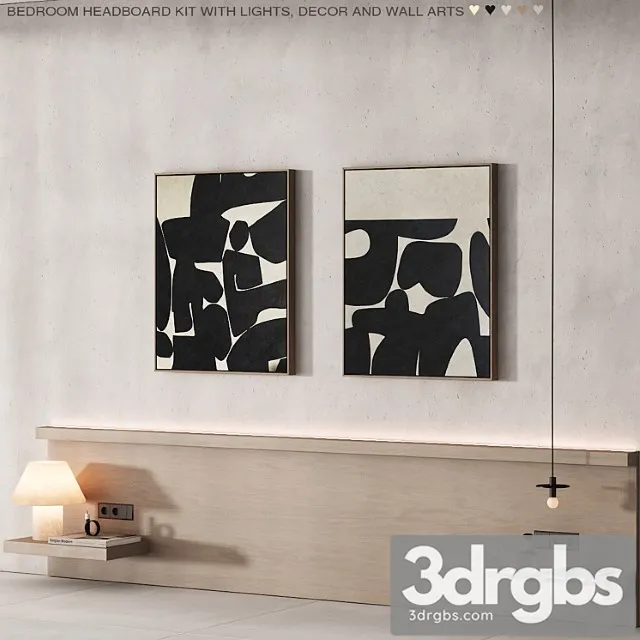 225 Wall Composition 08 Bedroom Headboard Kit 03 3D Model Download