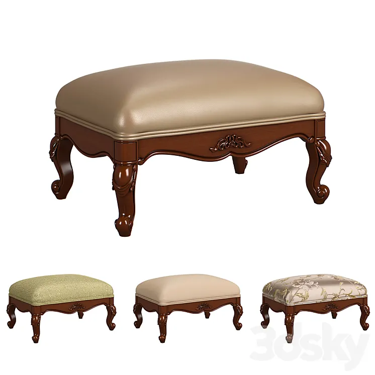 230-1 Carpenter Casual chair foot stool 683x483x305 3D Model Free Download