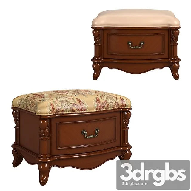 230 1 Carpenter Casual Chair Foot Stool With One Drawer 680x480x469 3D Model Download