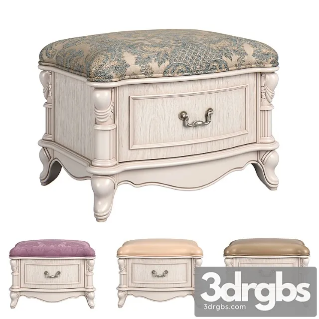 230 Carpenter Casual Chair Foot Stool With One Drawer 680x480x469 3D Model Download