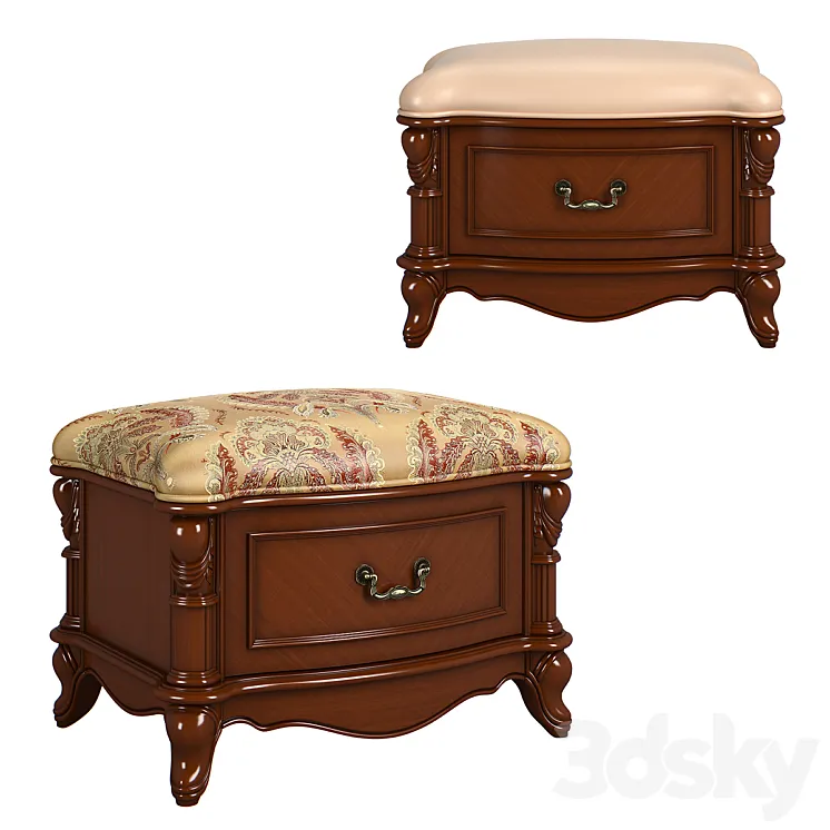 230_1_Carpenter_Casual_chair_foot_stool_with_one_drawer_680x480x469 3D Model Free Download