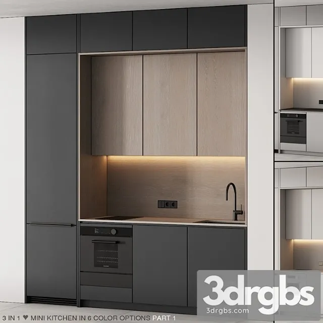 235 Modern Kitchen 13 Mini Kitchen 02 Part 1 3D Model Download