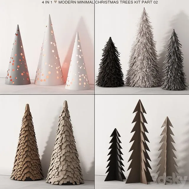 238 happy new year 02 modern christmas trees 02 3D Model 238 happy new year 02 modern christmas trees 02 3D Model