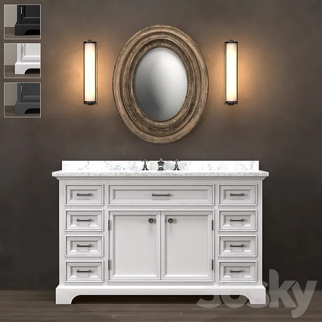 23800867 Wide Washbasin Kent (3 colors) 3D Model 23800867 Wide Washbasin Kent (3 colors) 3D Model