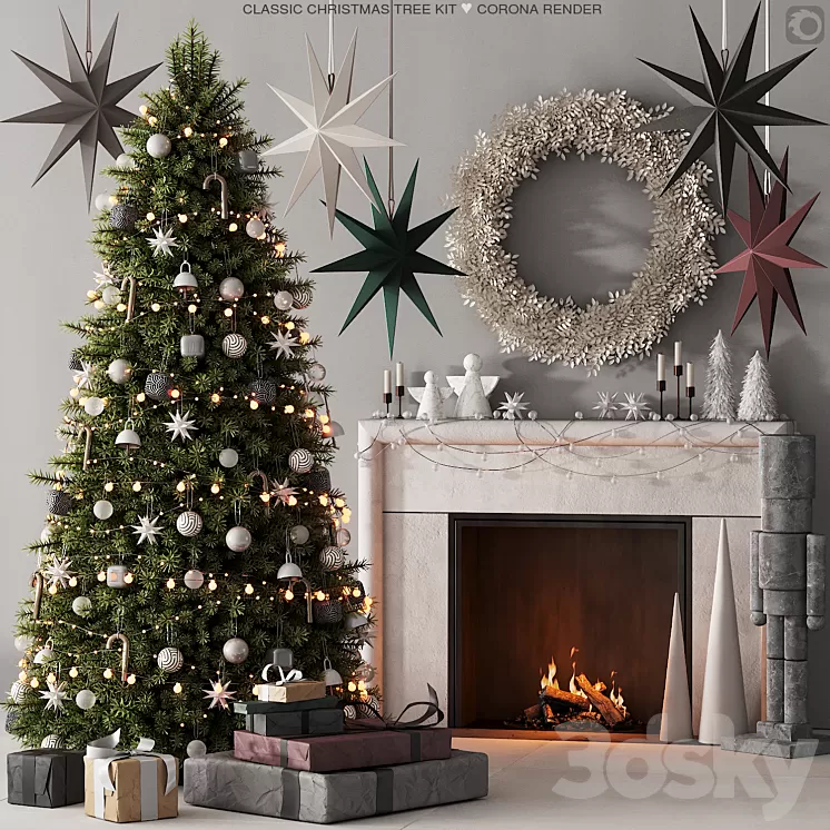 239 happy new year 03 christmas tree 01 3D Model Free Download