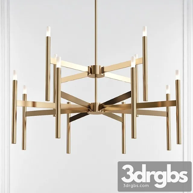 24 – light sputnik modern linear led chandelier 3D Model Download