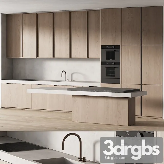 242 Modern Kitchen 15 Minimal Modern Kitchen With Island 06 3D Model Download