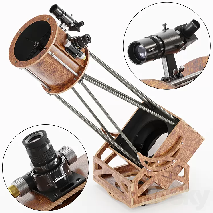 250 mm. dobson mount telescope 3D Model
