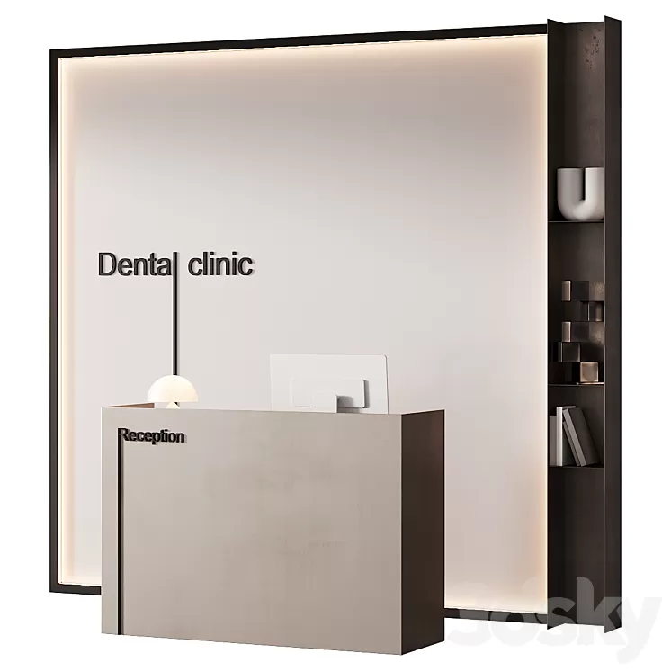 254 office furniture 13 reception desk 08 3D Model Free Download