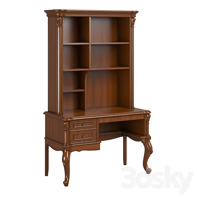 2670400_230_1_Carpenter_Children_Small_desk_with_bookcase_1200x600x1970 3D Model