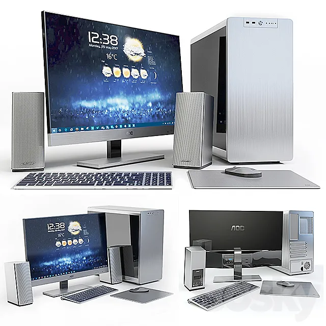 27 “AOC i2757Fm housing JONSBO RM4 S column Bose + peripherals 3D Model