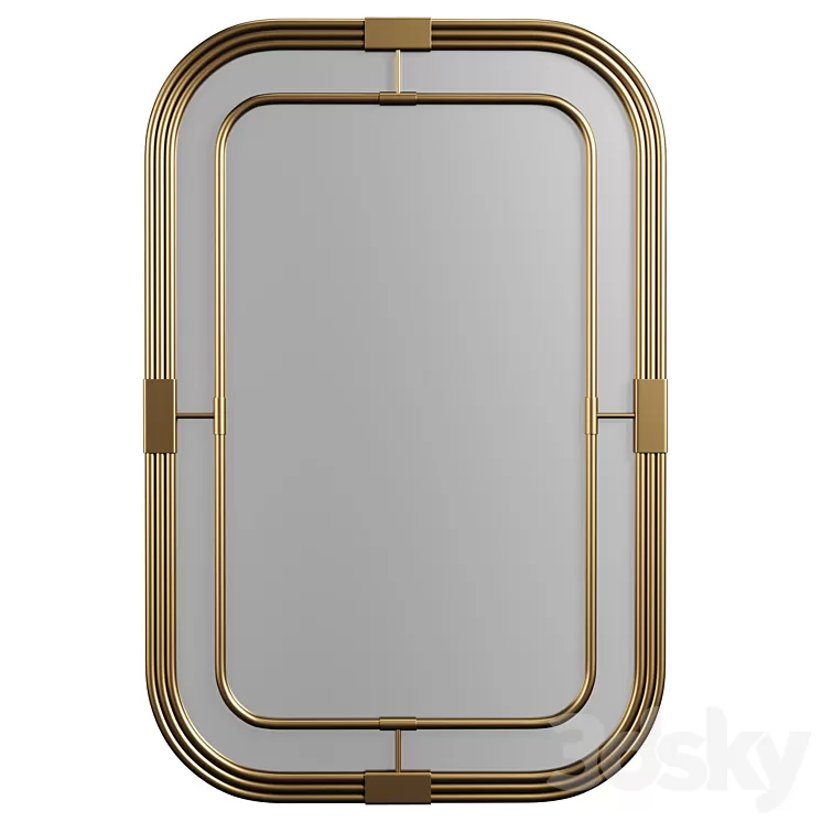 28W x 42H Rectangle Metal Piping Mirror 3D Model 28W x 42H Rectangle Metal Piping Mirror 3D Model