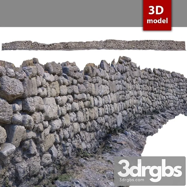 290 Stone Wall 3D Model Download
