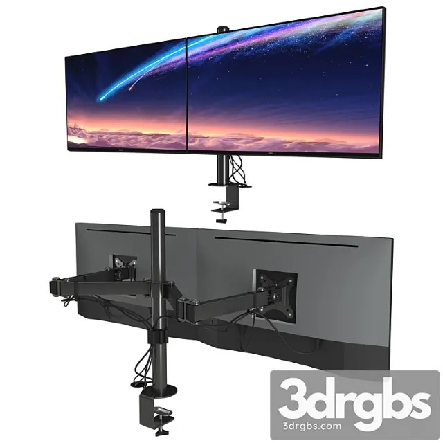 2x dell ultrasharp u2718q 27′ vesa table stand