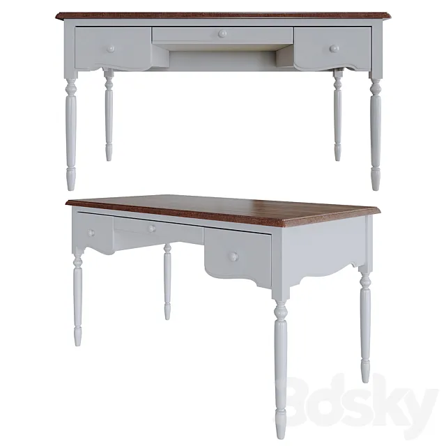3-drawer writing desk Leblanc 3D Model