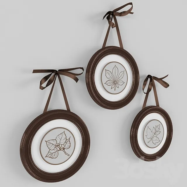 3 Piece Botanical Wall Decor Set 3DModel