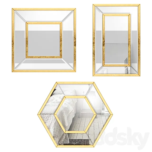 3 Piece Titania Mirror Set 3D Model