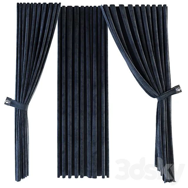 3 types of curtains 3DModel