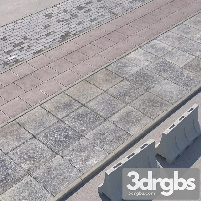 3 Versions Of The Sidewalk With The Road 3D Model Download 3 Versions Of The Sidewalk With The Road 3D Model Download