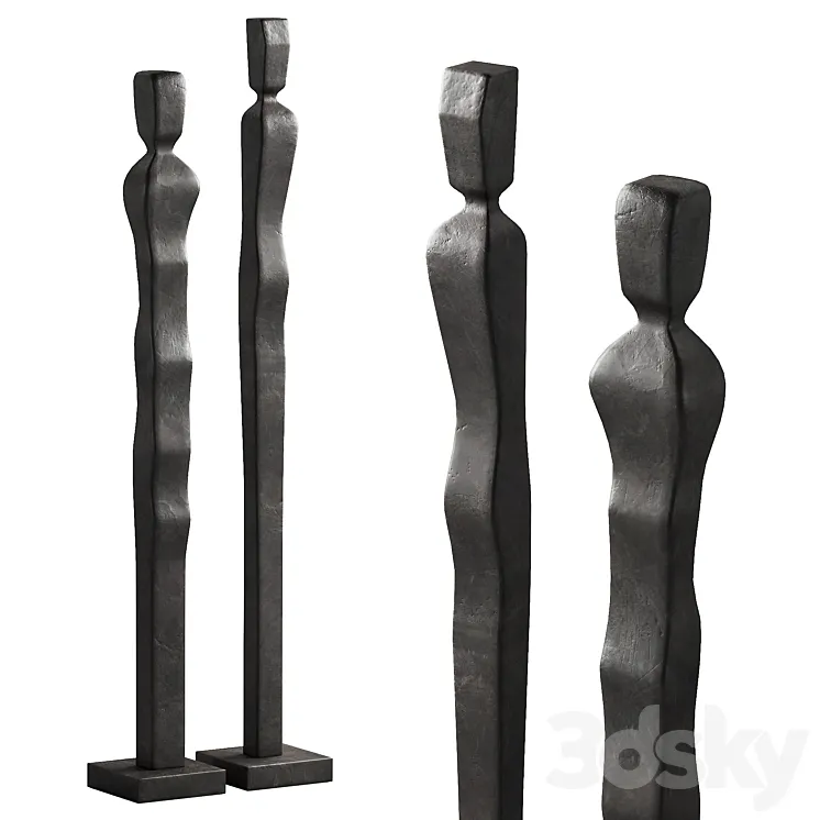 333 interior sculptures 09 abstract figures of people bronze P02 3D Model Free Download