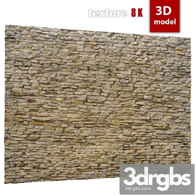 346 Stone Wall 3D Model Download