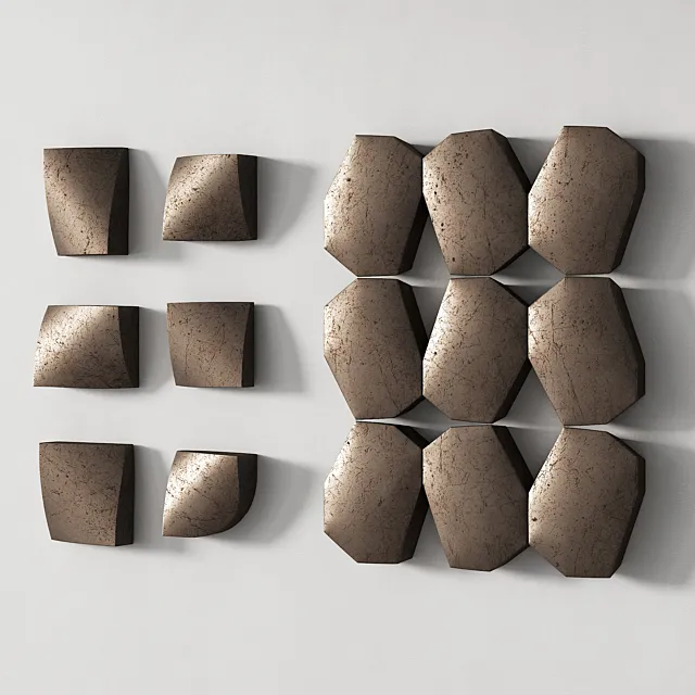 354 decorative wall art 20 minimal classic metal artwork 03 3D Model