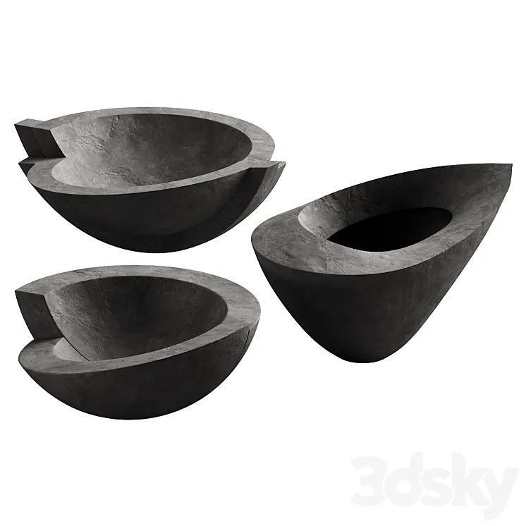 365 decorative vases and pots 03 deformed folded relief vase 02 3D Model Free Download