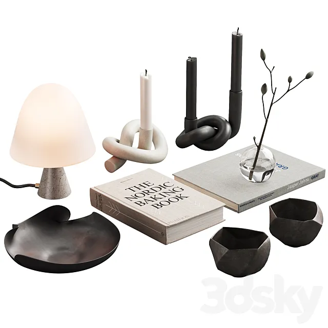 372 decorative set 040 japandi accessories kit 02 3D Model