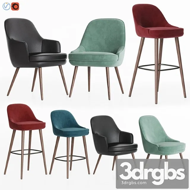 375 walter knoll chairs collection 2 3D Model Download