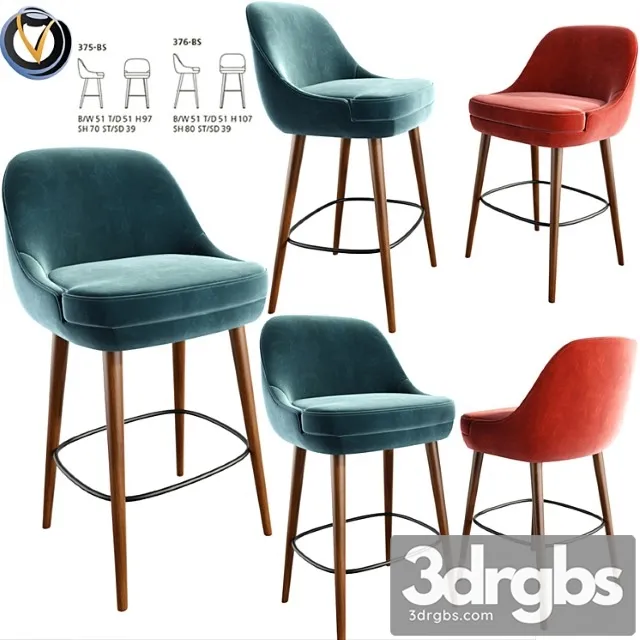 375 walter knoll counter bar stool 2 3D Model Download