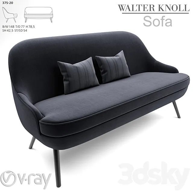 375 walter knoll sofa 3DModel 375 walter knoll sofa 3DModel