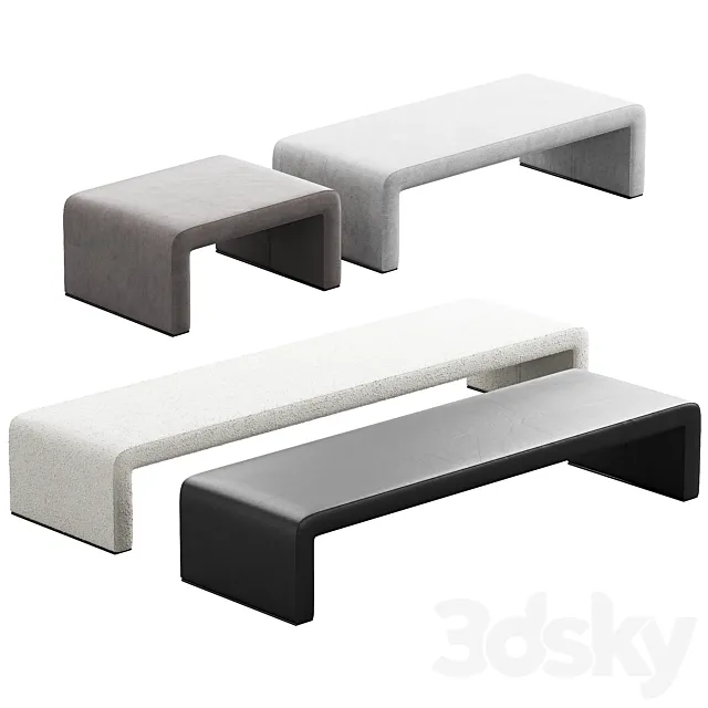 387 Labanca bench and ottoman by Tacchini 02 3D Model