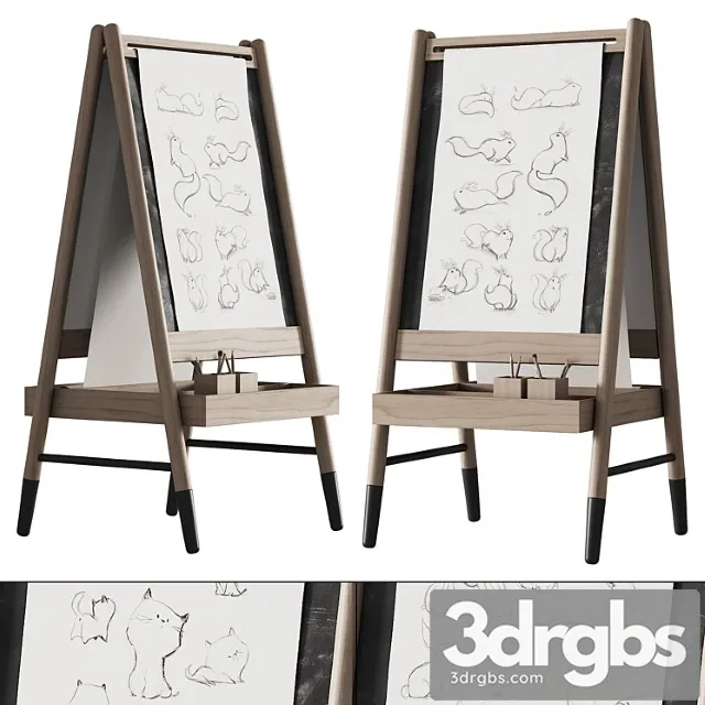 390 Cb2 Wooden Kids Art Easel By Crate Kids 01 3D Model Download