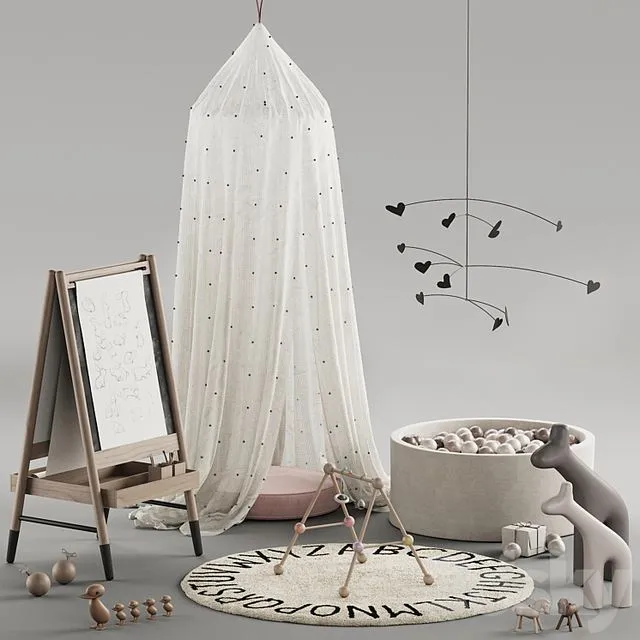 396 Childrens play area 01 toys decor and furniture for kids 01 3D Model 396 Childrens play area 01 toys decor and furniture for kids 01 3D Model