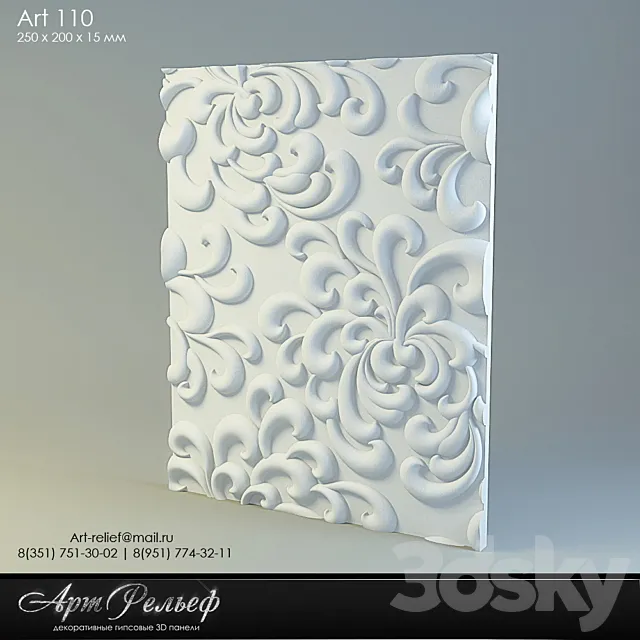3d gypsum panel 110 from Art Relief 3D Model 3d gypsum panel 110 from Art Relief 3D Model