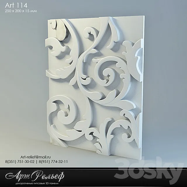 3d gypsum panel 114 from Art Relief 3D Model 3d gypsum panel 114 from Art Relief 3D Model