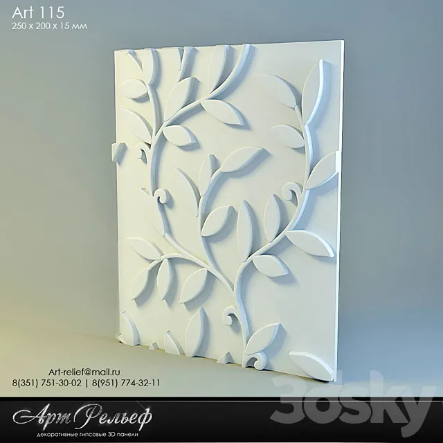 3d gypsum panel 115 from Art Relief 3D Model 3d gypsum panel 115 from Art Relief 3D Model